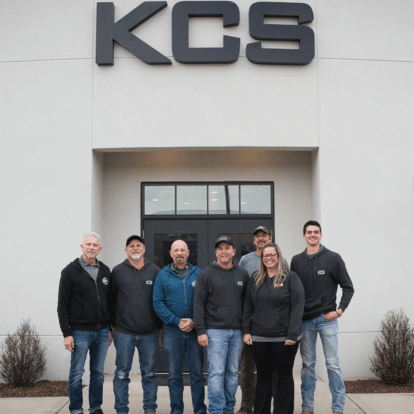 The KCS Building Group Team out the front of the head office in Columbia, Tennessee